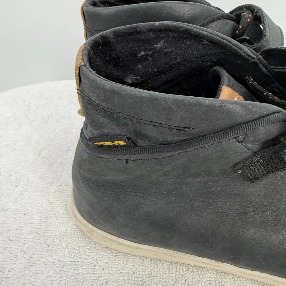 Teva Willow Chukka Sneaker Black Leather High Top Shoe Women's Size 9.5